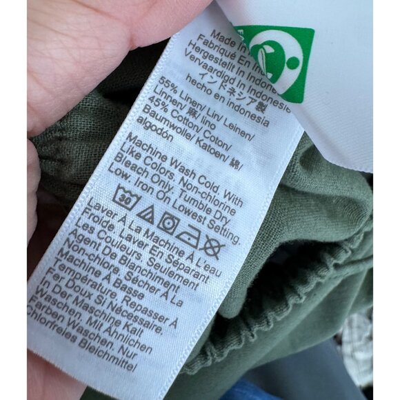 J.Crew Petite linen-blend slim wide-leg drawstring pant Green sz 00P - Picture 4 of 8